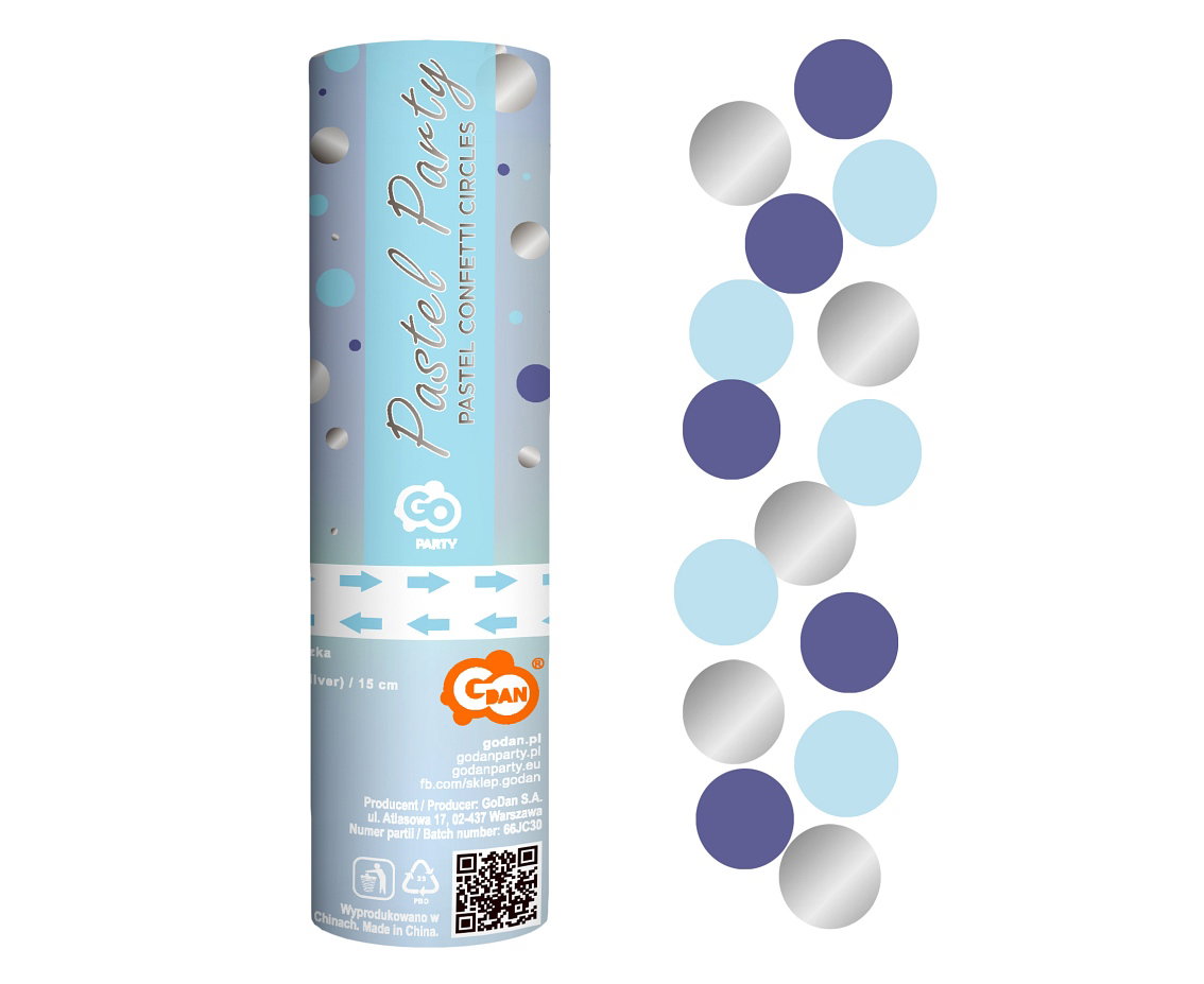 Godan Confetti Cannon Circles Blue Dark Blue Silver 15cm