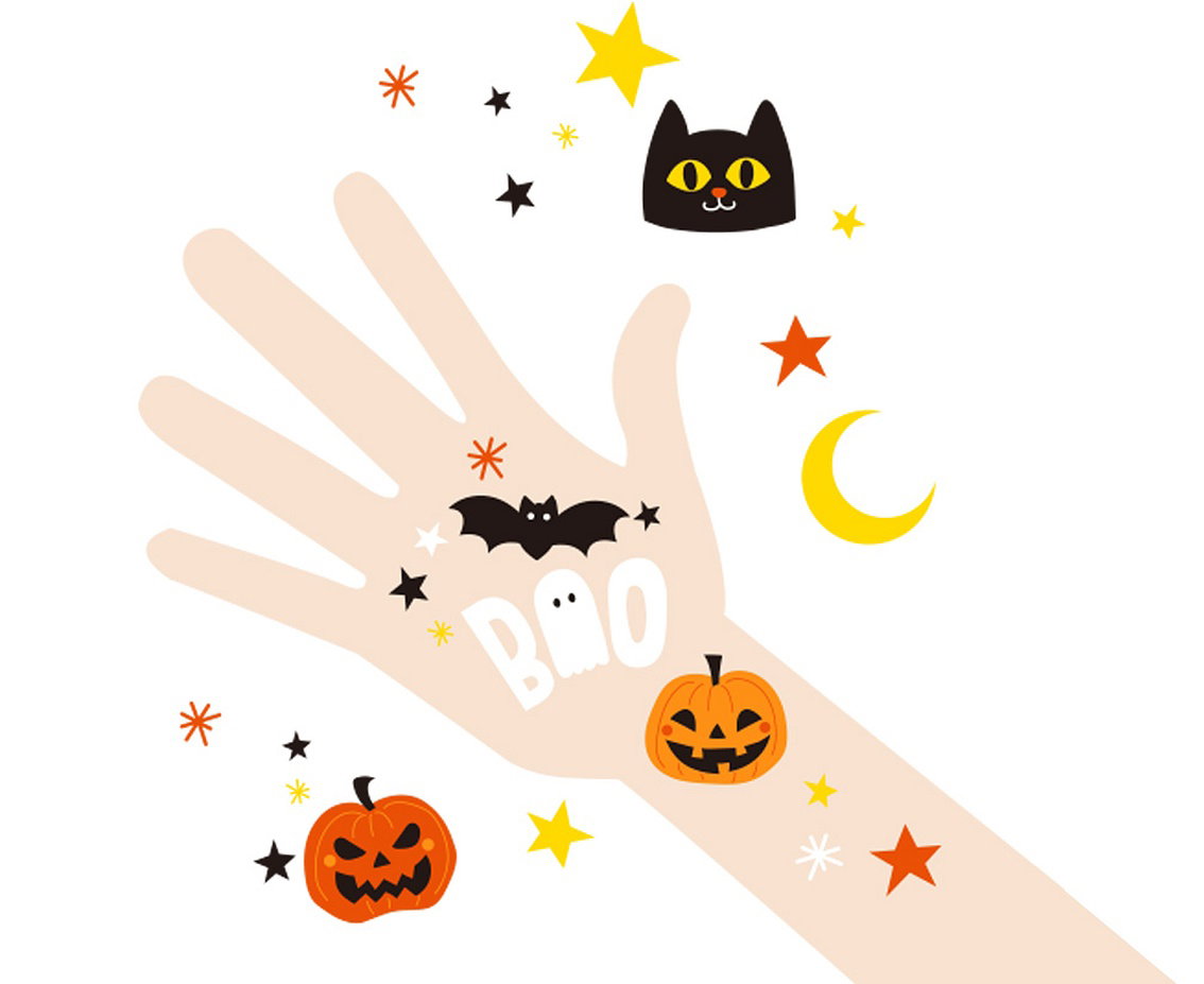 GOD TATUAJ LAVABIL HALLOWEEN 12*7.5CM 5/SET PF-ZTZH