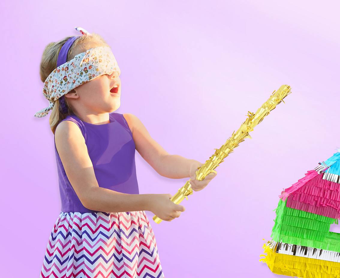 Godan Bat Metalizat Auriu pentru Pinata 50cm