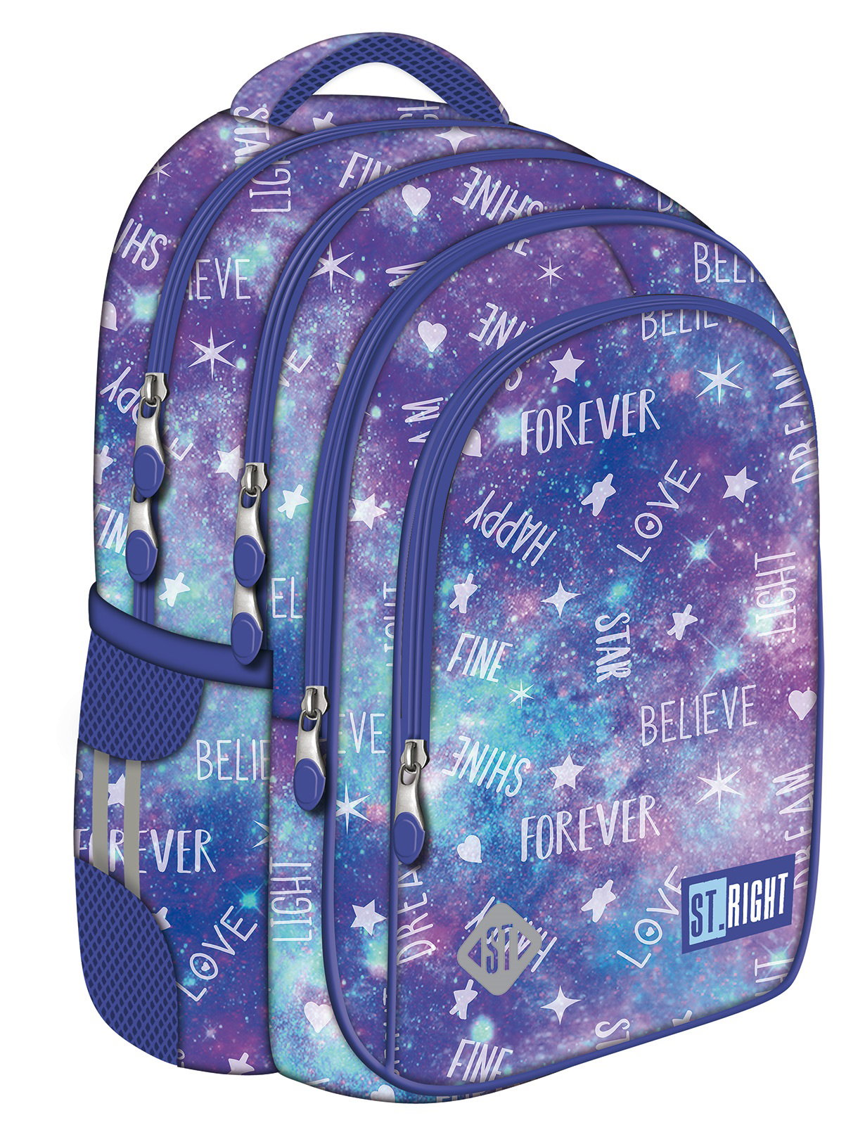 Rucsac școlar St.Right 4 compartimente Galaxy Girl BP-58