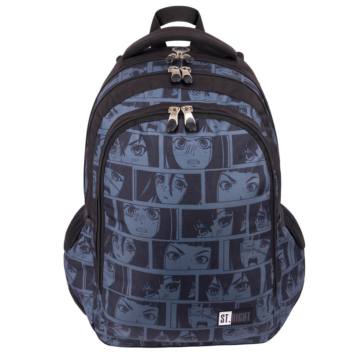 Rucsac școlar St.Right 3 compartimente Black Anime BP-57