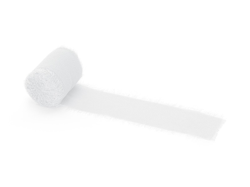 PD BANDA CHIFFON Ribbon chiffon, white, 40mm/5m 3/set WJ40-008