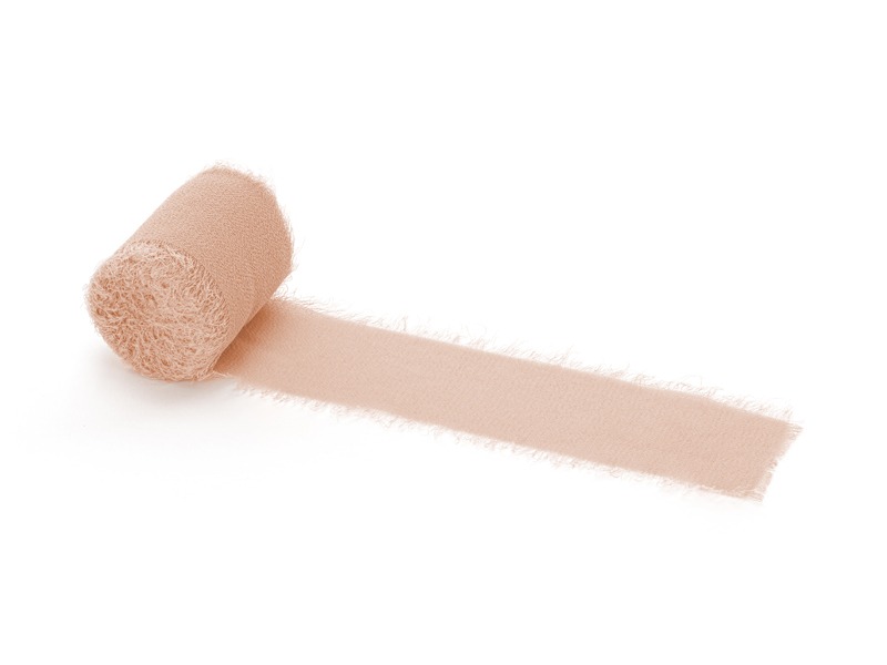 PD BANDA CHIFFON Ribbon chiffon, salmon, 40mm/5m 3/set WJ40-076