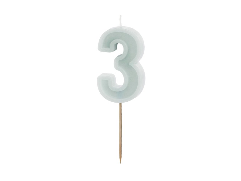 PD Lumanari Tort Number 3 Light Mint 6cm