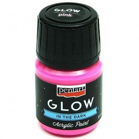Culoare acrilică fosforescentă roz 30 ml Pentart