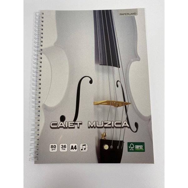 Caiet Muzica A4 36 File Spira Vertical