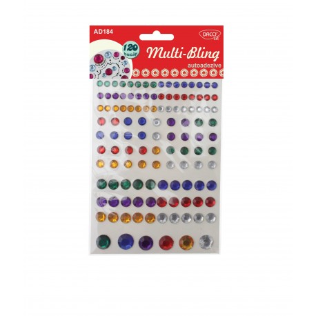Daco Multibling Self-Adhesive Rhinestones Set 120 Pieces 4 Sizes