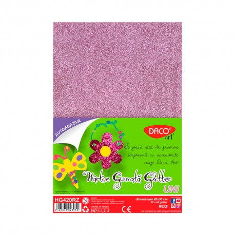 ADA COALA GUMATA GLITTER, AUTOADEZIVA, A4 ROZ HG420RZ