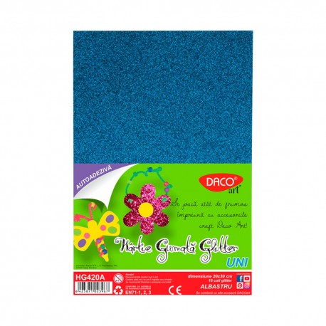 ADA COALA GUMATA GLITTER AUTOADEZIVA A4 ALBASTRU HG420A