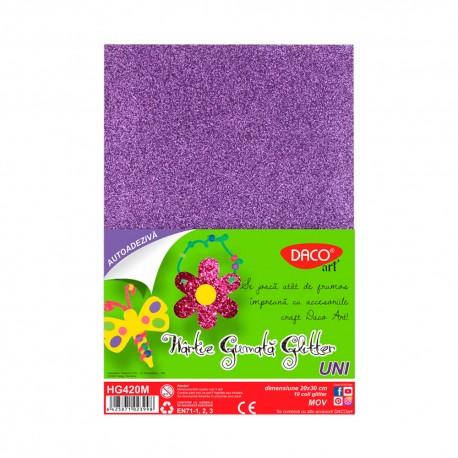 ADA COALA GUMATA GLITTER, AUTOADEZIVA, A4 MOV HG420M
