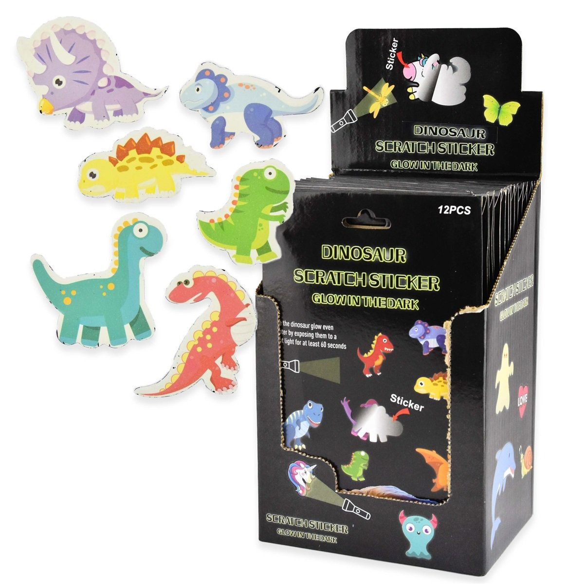 ROB STICKERE RAZUIBILE LUMINOASE 12/SET DINOZAUR 23440