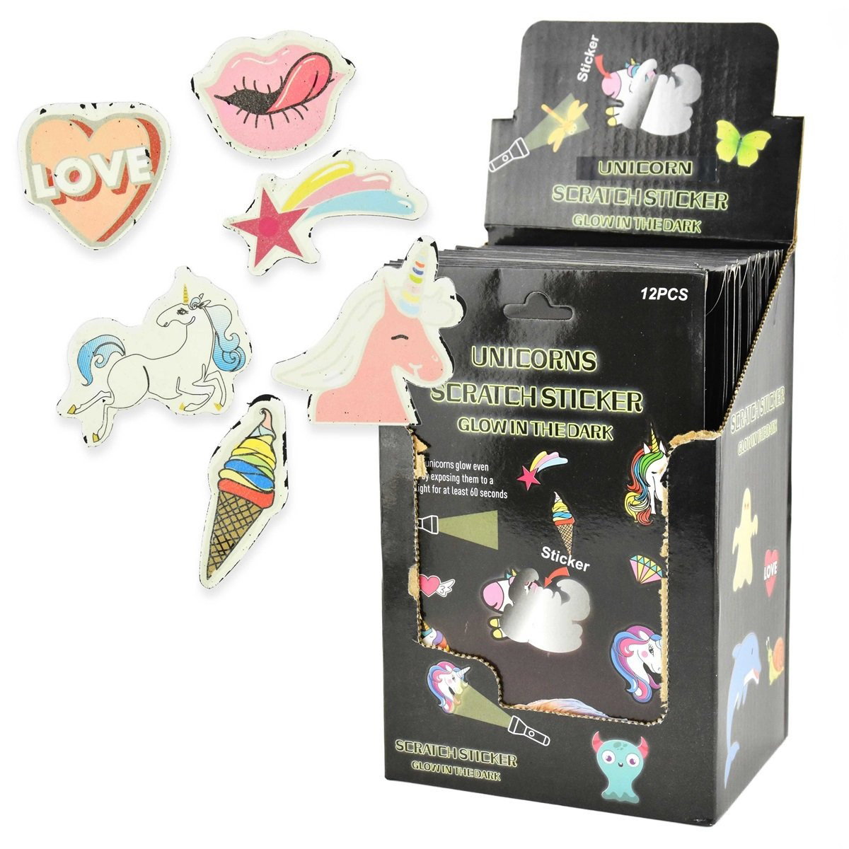 ROB STICKERE RAZUIBILE LUMINOASE 12/SET UNICORN 23441