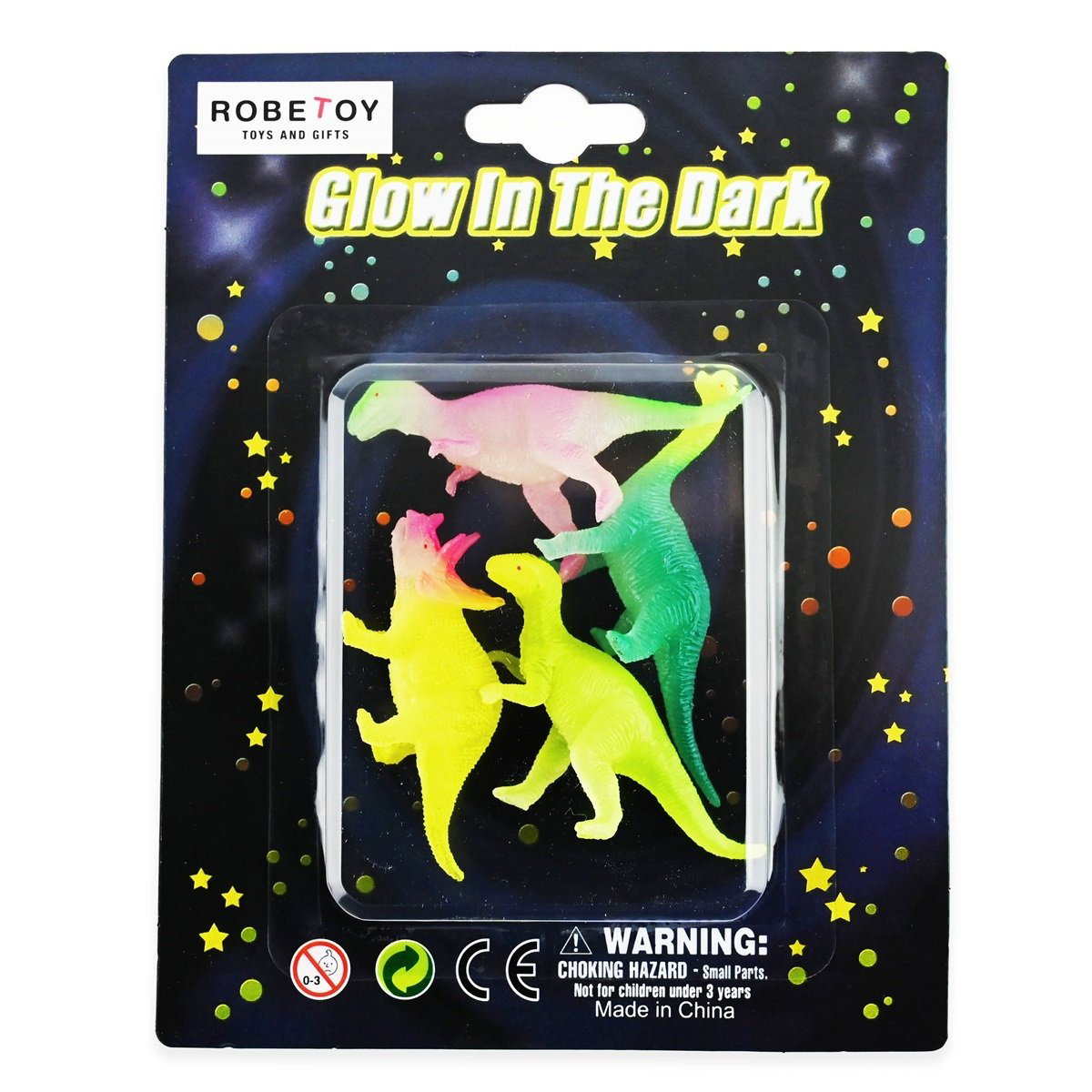 ROB FIGURINE DINOZAURI 7CM GLOW IN THE DARK 4/SET 41965