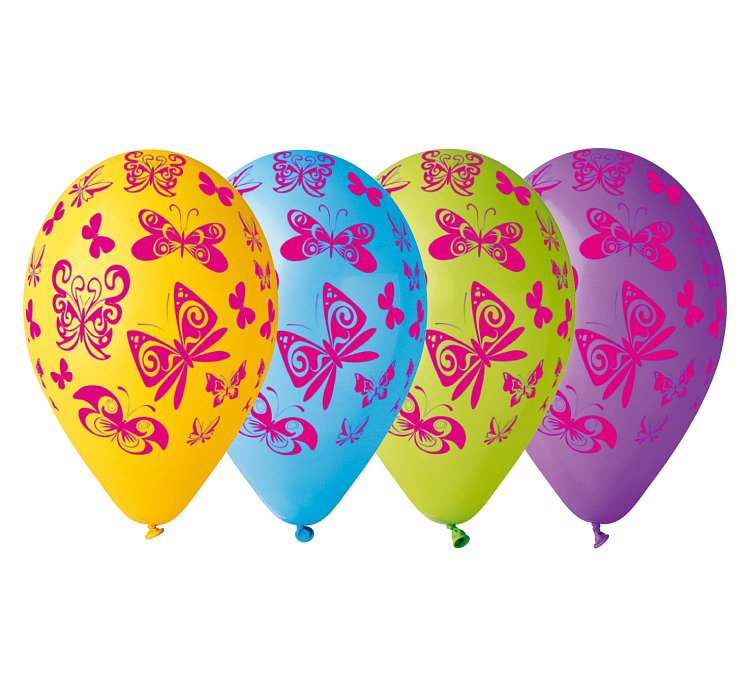 Godan Premium Balloons 30cm Butterflies 5/set GS110/P174