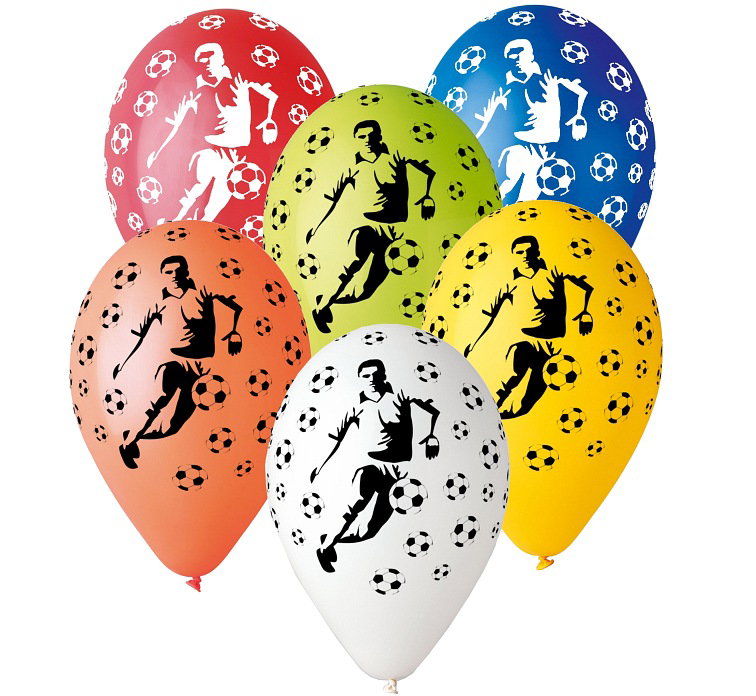 GOD BALOANE Premium Balloons "Soccer Players", 30cm, mix 5/set GS110/P152