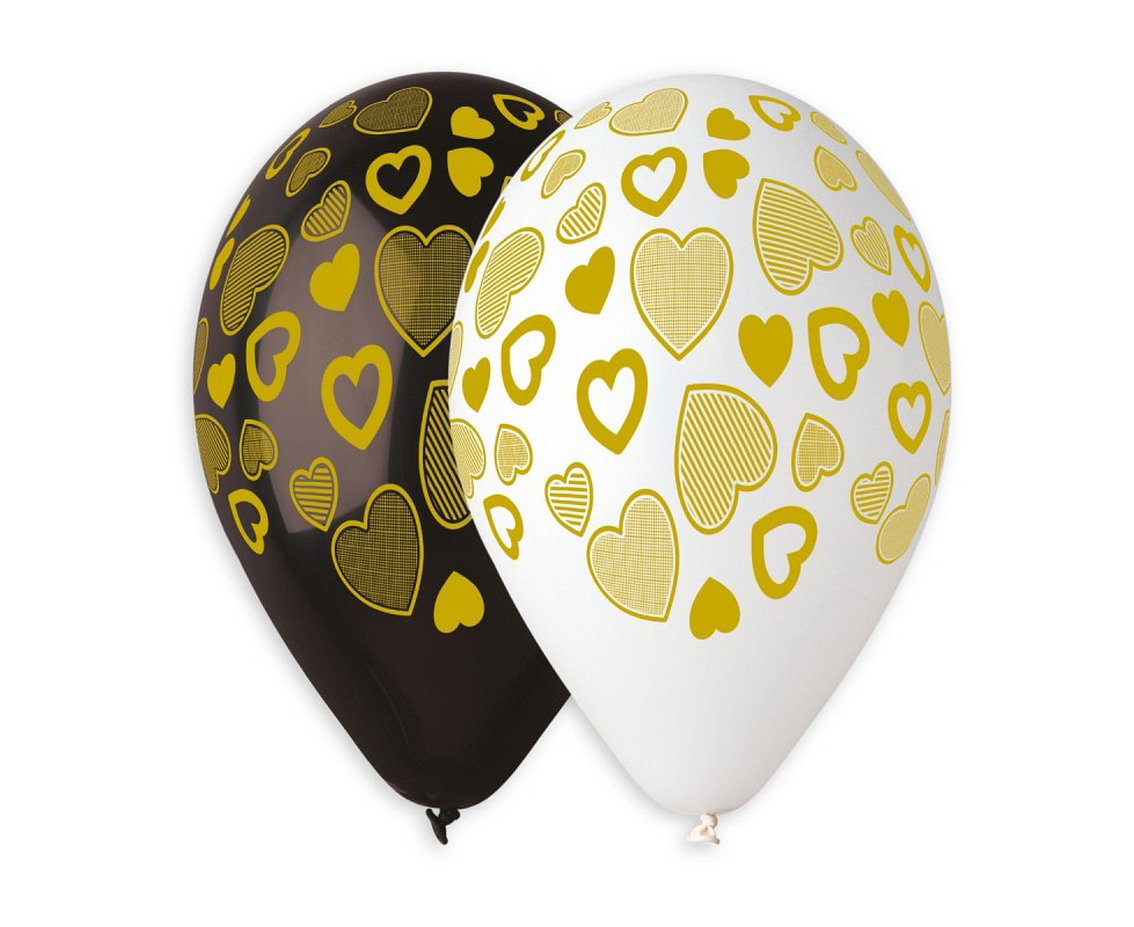 GOD BALOANE Premium helium balloons, Golden Hearts, 33cm, 5/set GS120/917
