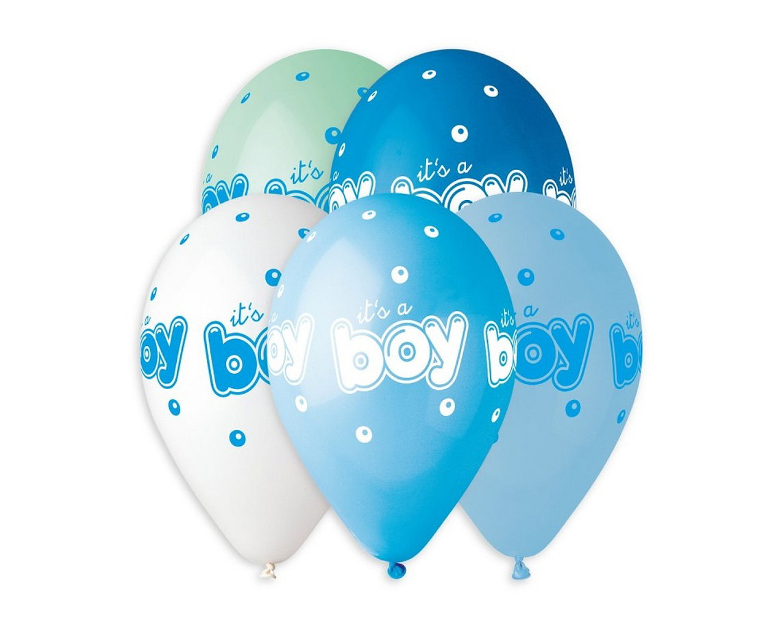 GOD BALOANE Premium helium ballons, It's a Boy, 33cm, 5/set GS120/943