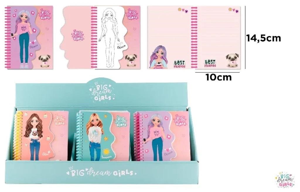 NOTES BIG DREAM GIRLS 125*85MM 50F SPIRA SUMMER BD026-02