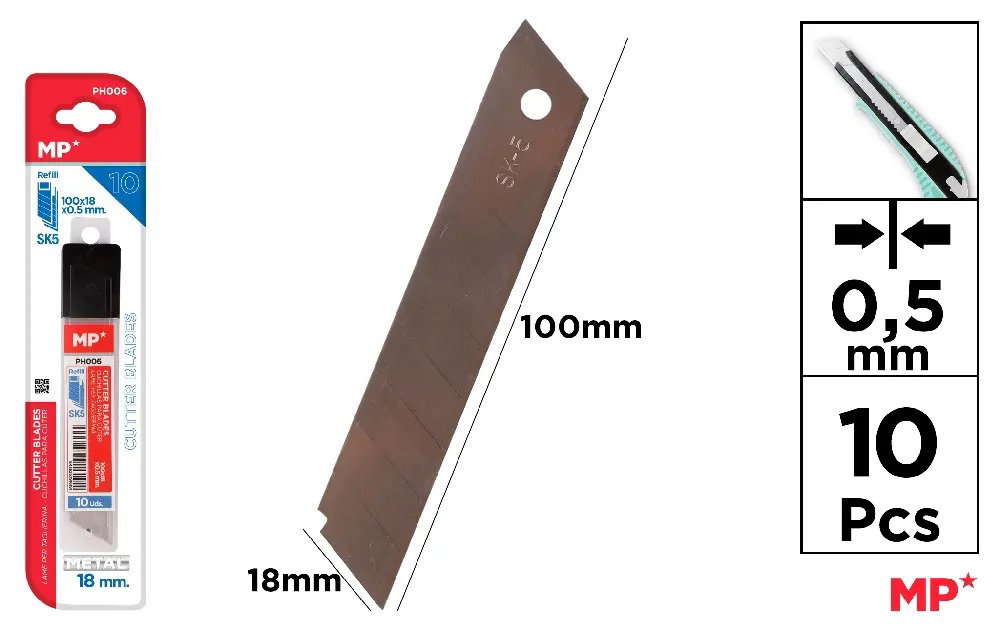 REZERVA CUTTER IPB 18MM 10/SET PH006