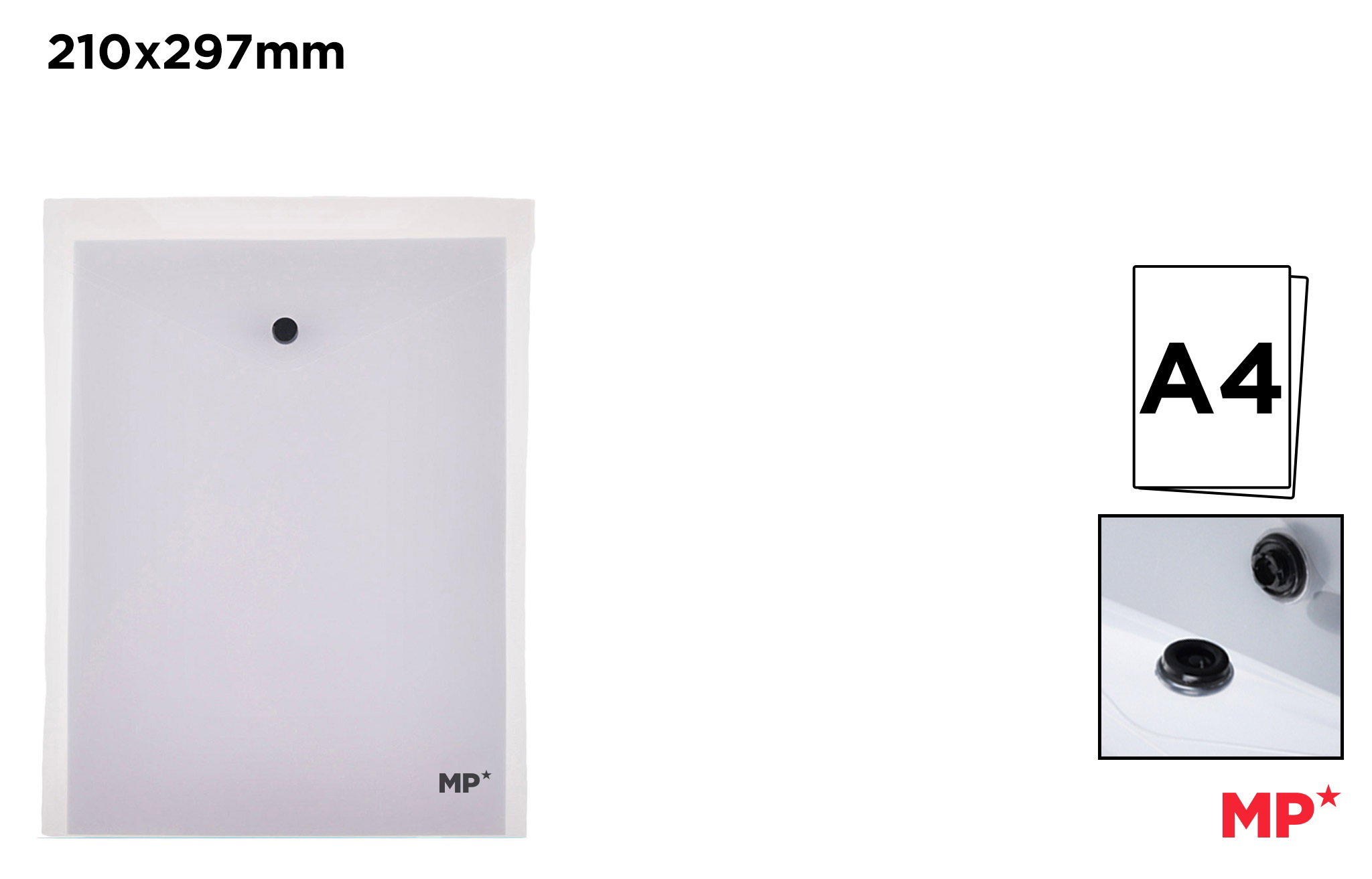 Mapa plastic A4 cu capsa portret transparent PC020