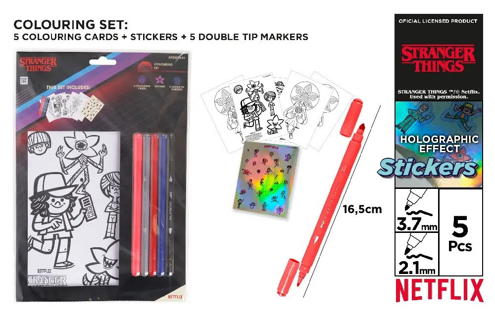 SET DE COLORAT IPB STRANGER THINGS CU STICKERE SI 5 CARIOCI CU DOUA CAPETE NFST013-01