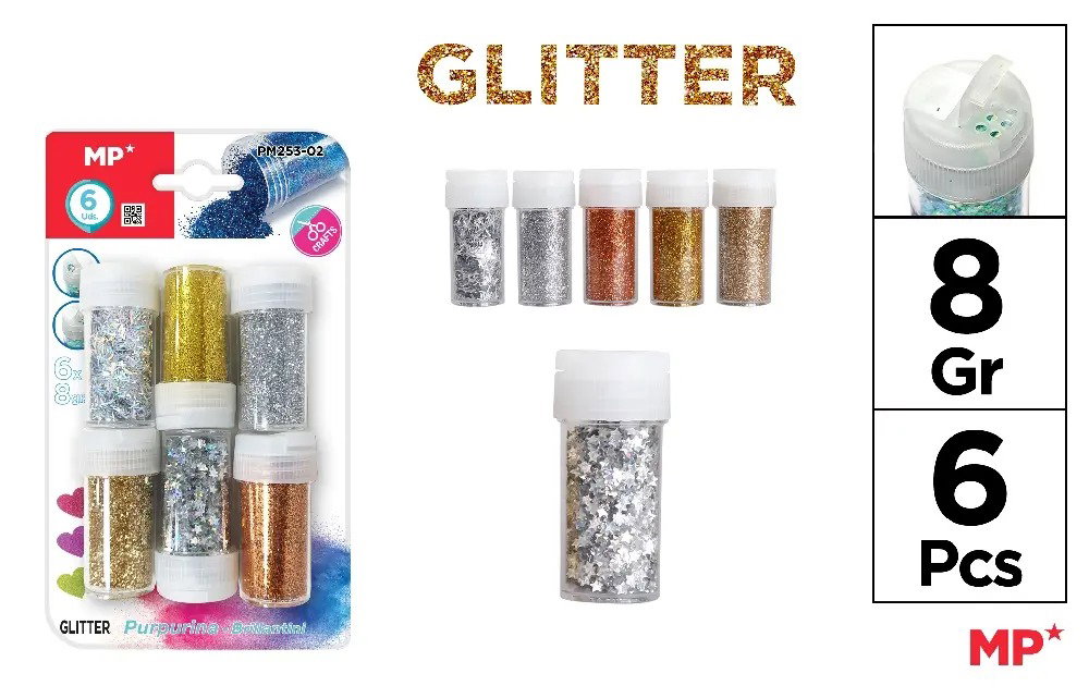 GLITTER IPB 8GR 6 CULORI/SET PM253-02
