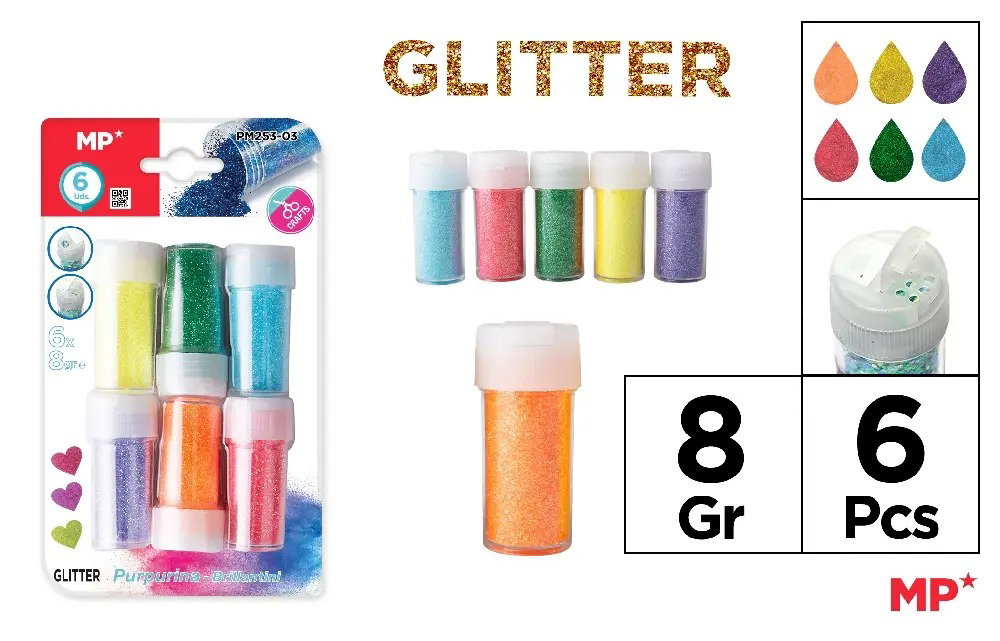 GLITTER IPB 8GR 6 CULORI/SET PM253-03