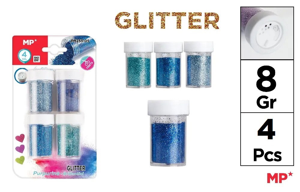 GLITTER IPB 10GR 4/SET MIX ALBASTRU PM253-05