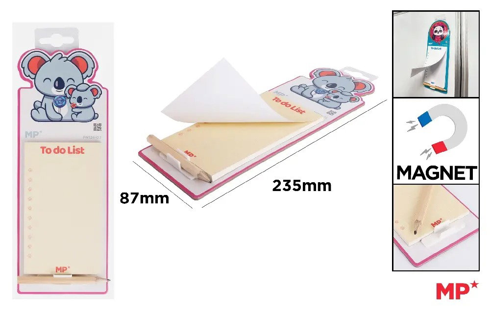 NOTES MAGNETIC IPB CU CREION 8.7*23.5CM KOALA PN124-03