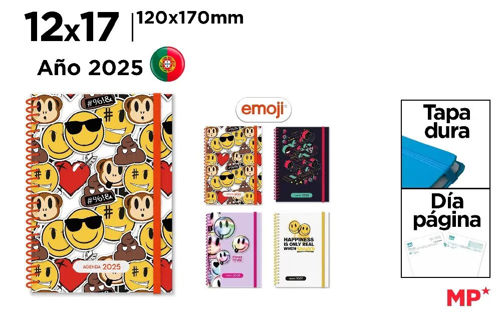 AGENDA IPB 120*170MM 2025 DATATA ZILNIC, SPIRA, CU ELASTIC, HARD COVER PB25PT-07