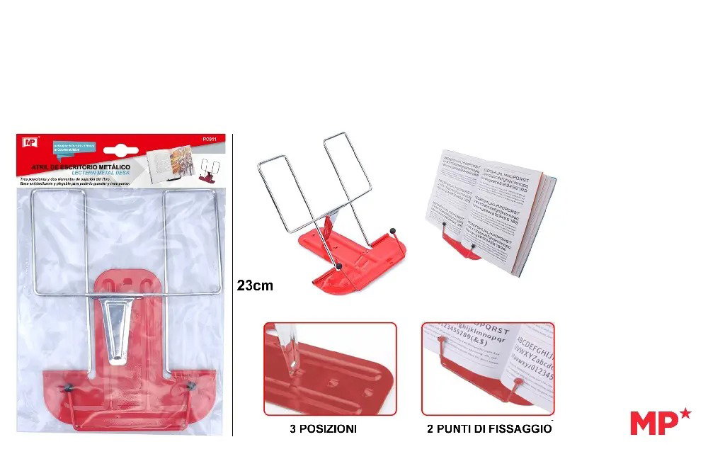 Suport carte metalic rosu 23 cm