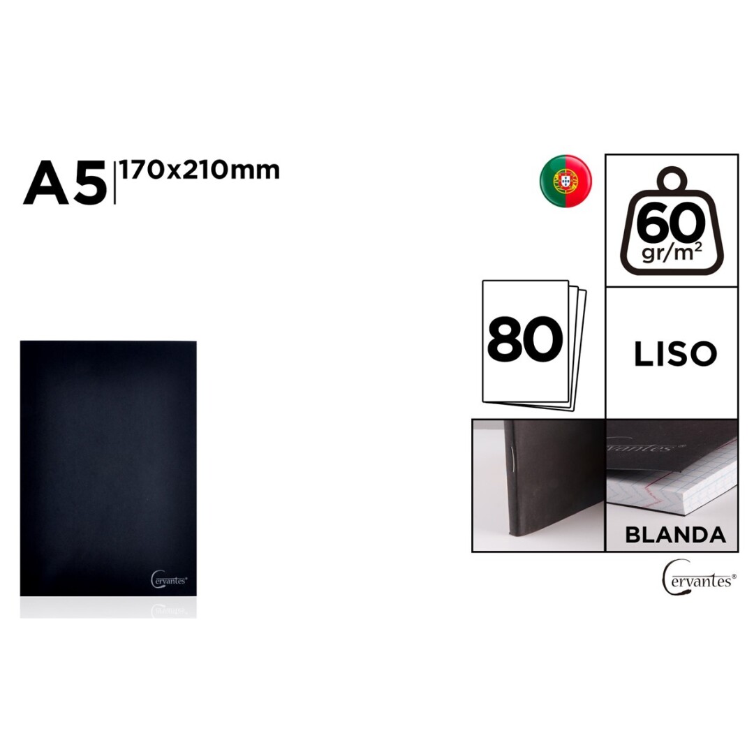 CAIET A5 IPB 80F NEGRU VELIN PB707