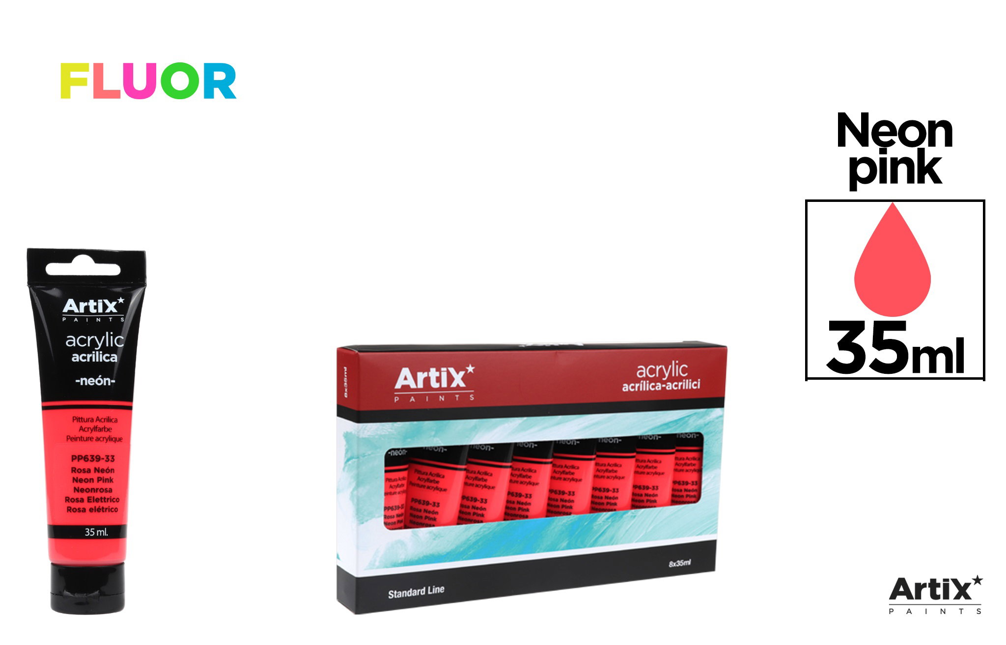 Culori Acrilice IPB 35ml Roz Neon PP639-33