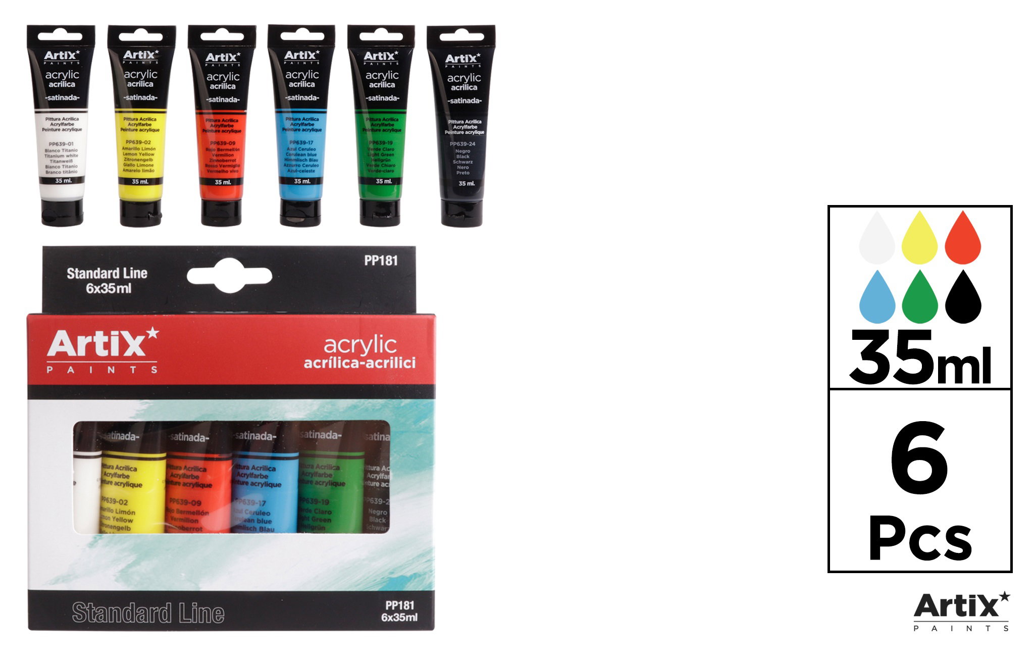 Culori Acrilice Artix 35ml Set 6