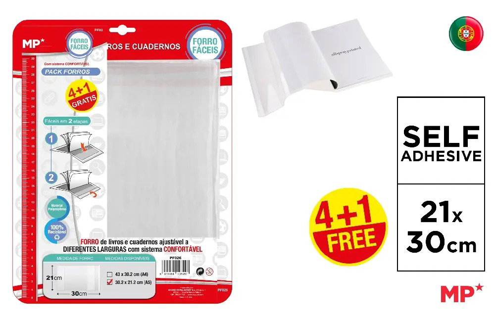 COPERTA AUTOADEZIVA CARTE IPB A5 21.2*30.2CM 5/SET PF026