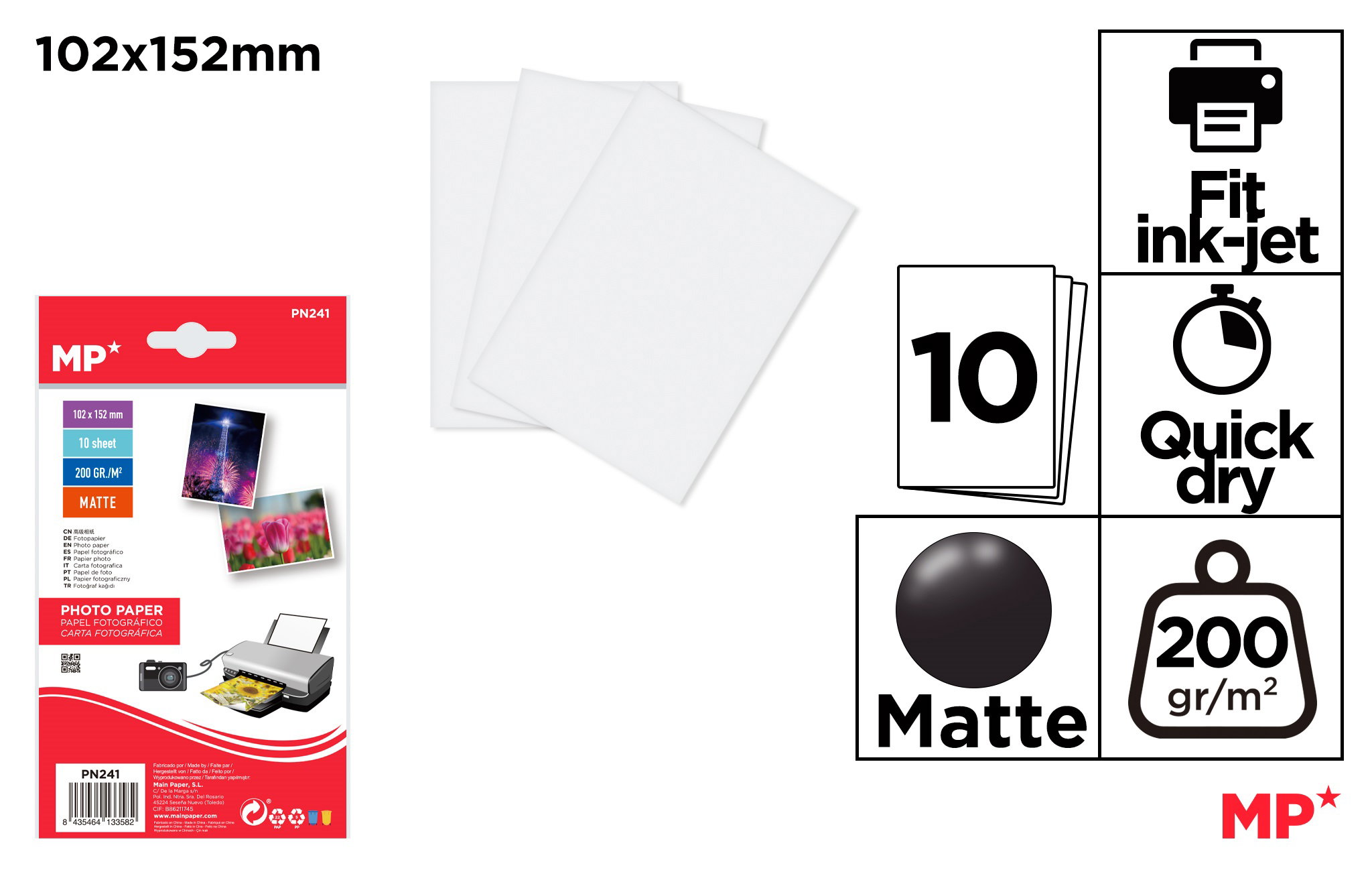 Hartie Foto IPB 102x152mm 200g/m2 10/set PN241