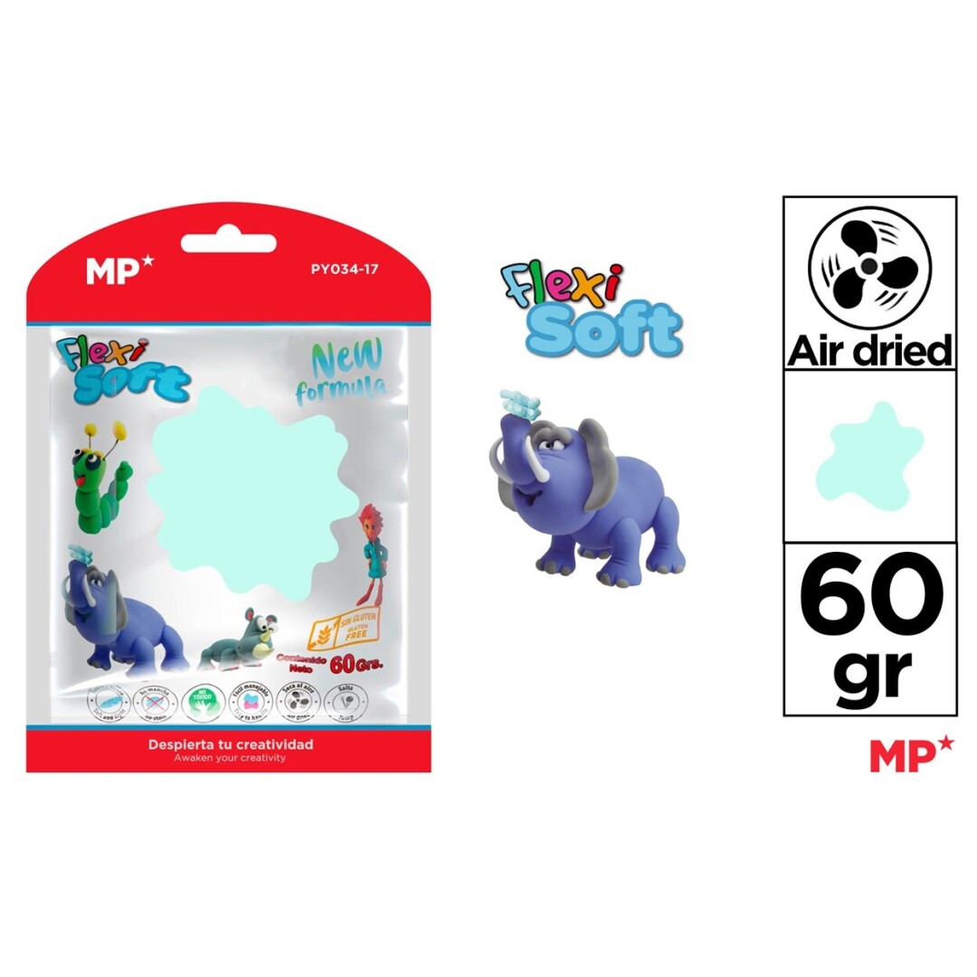 PASTA MODELARE IPB FLEXI SOFT 60GR VERDE DESCHIS PASTEL PY034-17