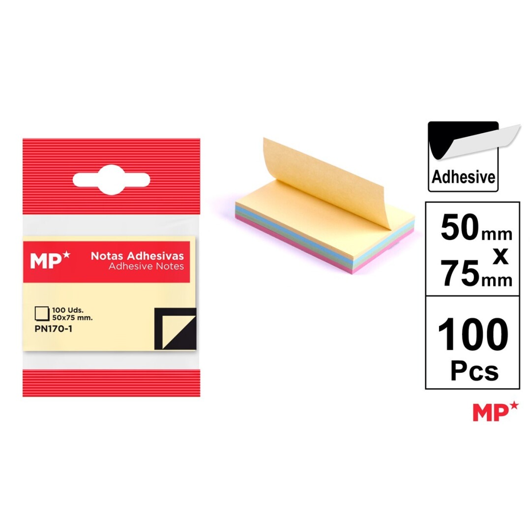 NOTES ADEZIV IPB PASTEL COLOR 50*75MM PN170-1