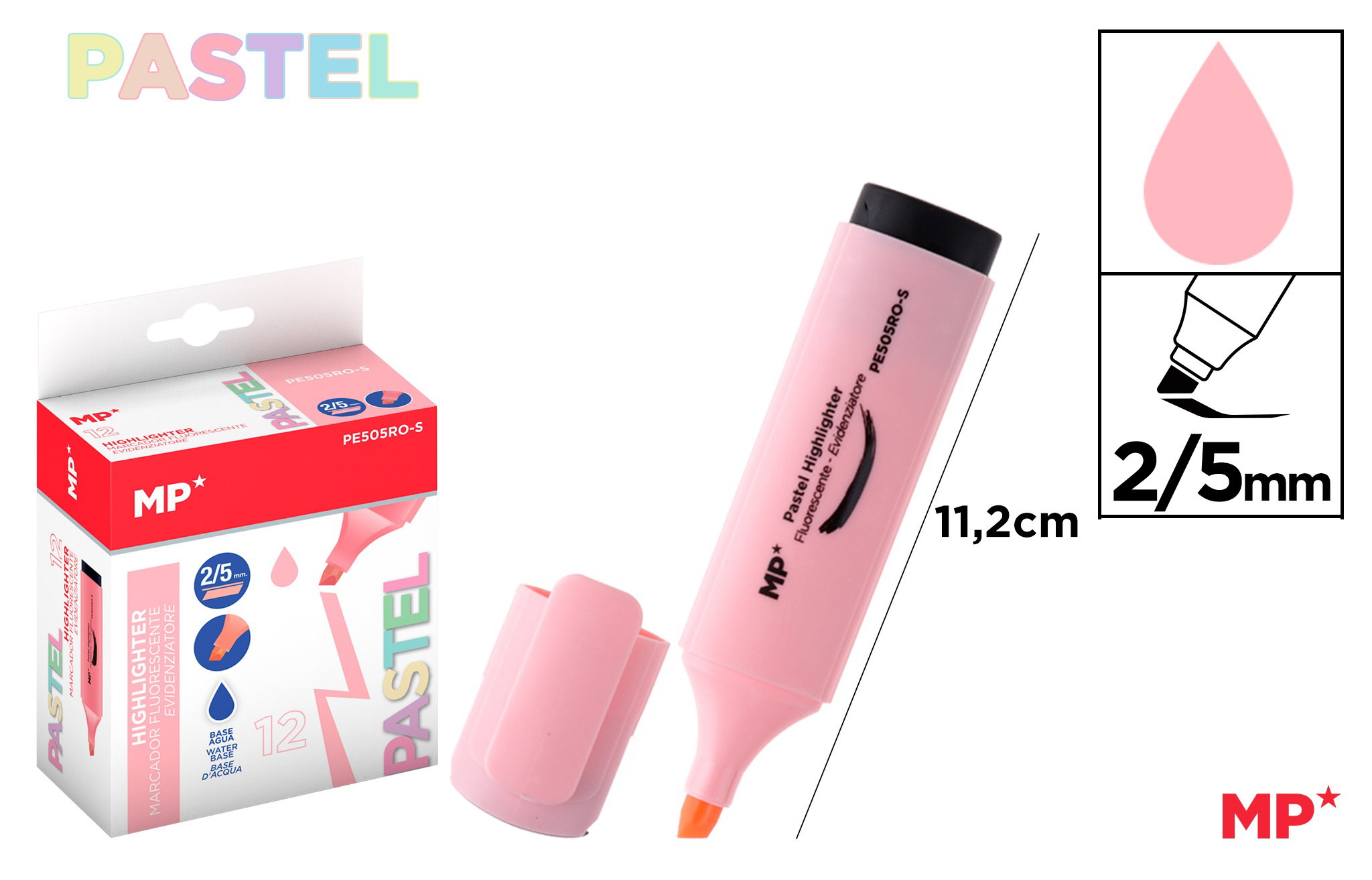 TEXTMARKER IPB ROZ PASTEL PE505RO-S
