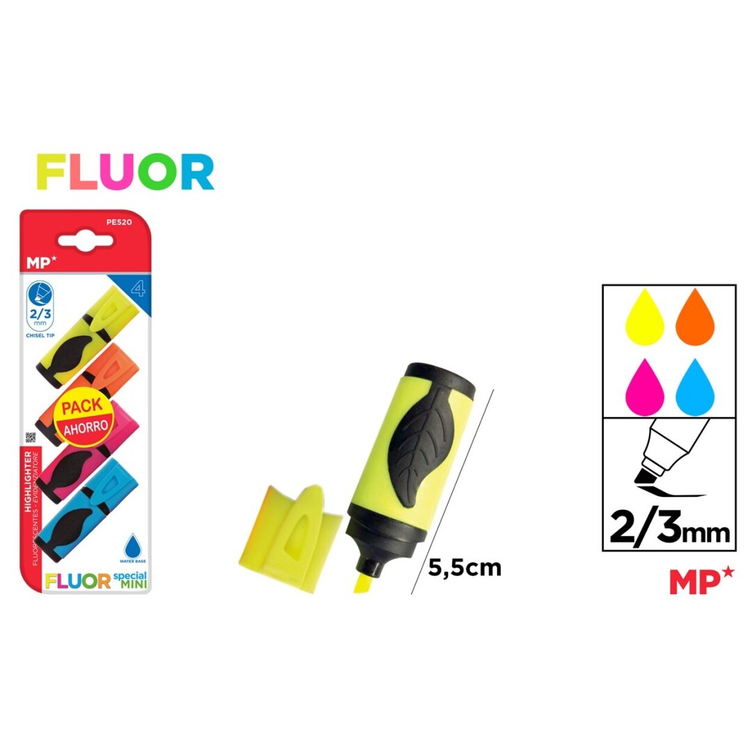 MINI TEXTMARKER IPB 4/SET CULORI FLUO PE520