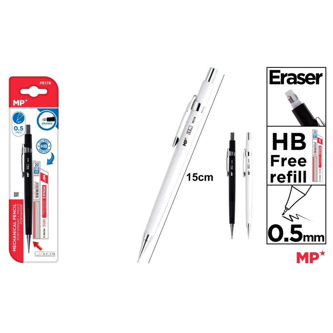 Creion Mecanic IPB Metalic 0.5mm + Mine HB PE178