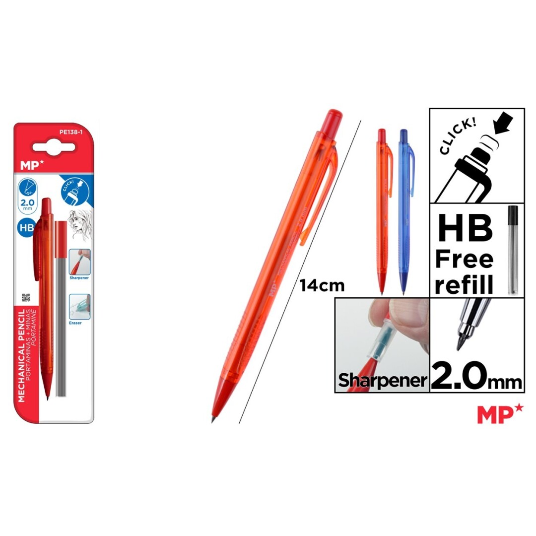 Creion Mecanic IPB cu Radiera + Mine 2.00mm PE138-1
