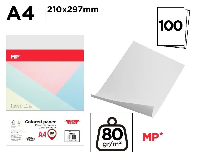 Hartie Colorata A4 80g/m² Gri Pastel 100 coli