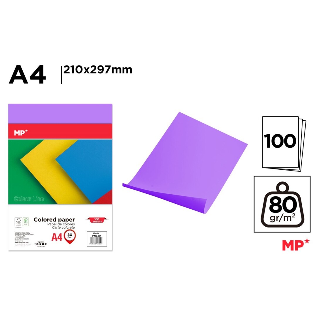 Hartie Color IPB A4 80gsm 100 Sheets Violet Intense PN330