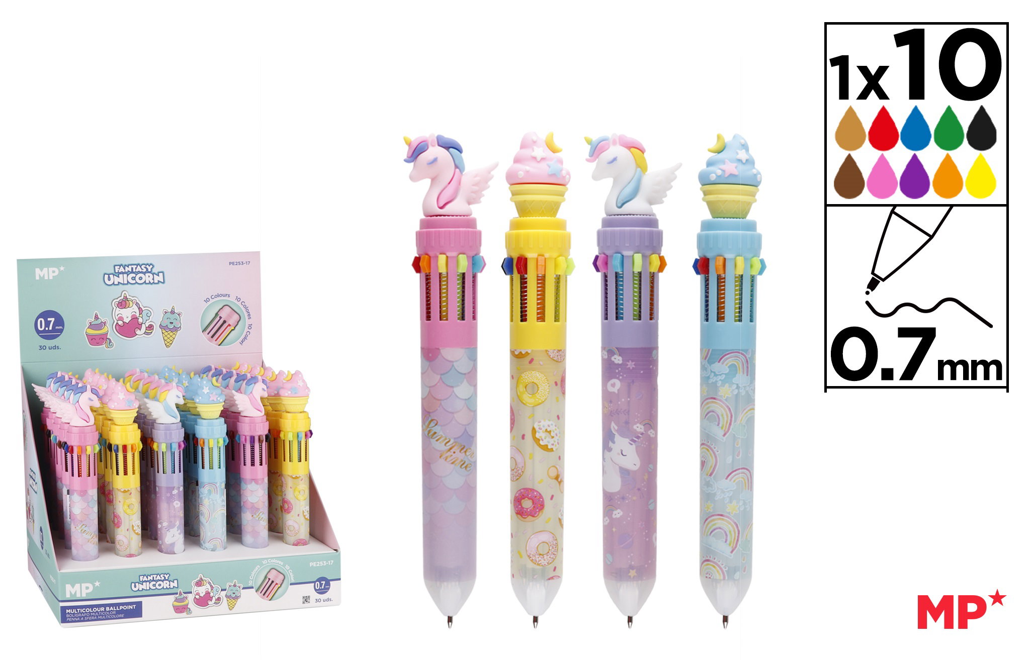 Pix cu 10 culori Fantasy Unicorn PE253-17