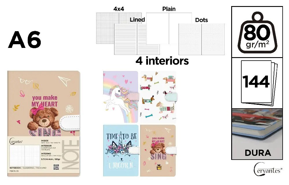 NOTES IPB A6 144 FILE FANTASY DIVERSE MESAJE CLAPA MAGNETICA PB476-38