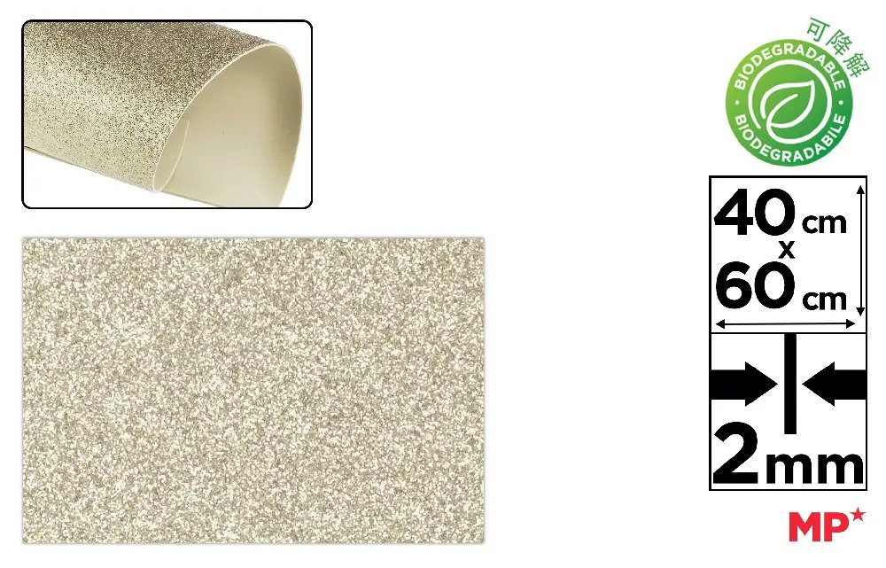 COALA GUMATA GLITTER IPB 40*60CM BIODEGRADABILA CHAMPANIE AURIE PN595-05