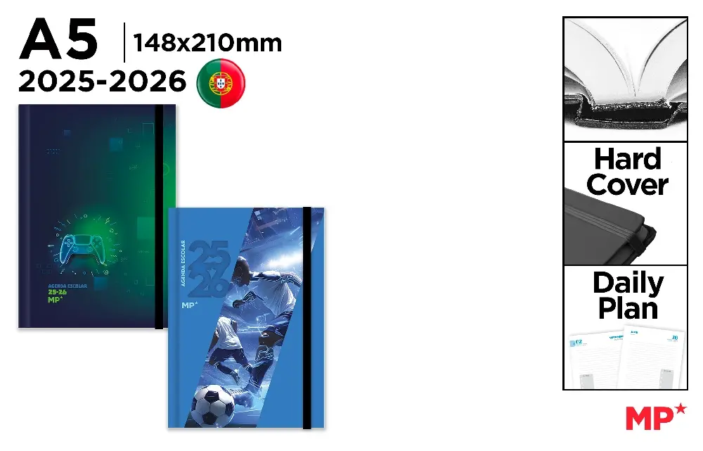 Agenda scolara A5 IPB Datata Zilnic 2025-2026 cu elastic PB2526PT-03