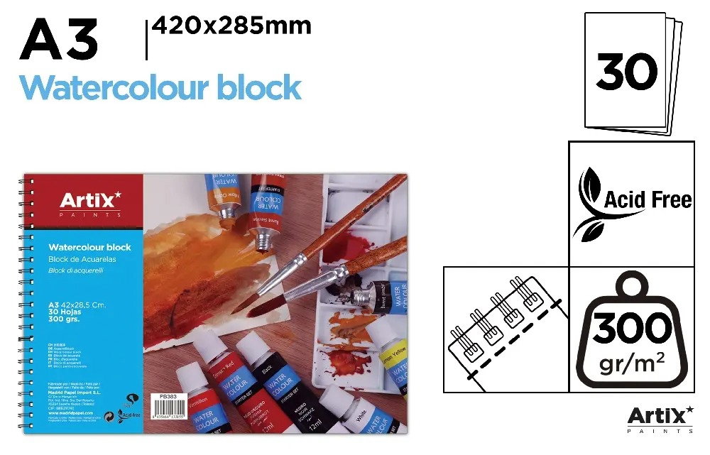 BLOC DESEN IPB A3 ARTIX SPIRA 30 COLI 300GR/M2 PB383