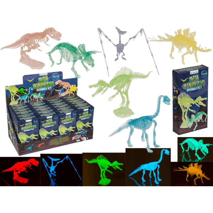 BLU MINI KIT ASAMBLARE SCHELET DE DINOZAUR 10CM GLOW IN THE DARK 59/2194
